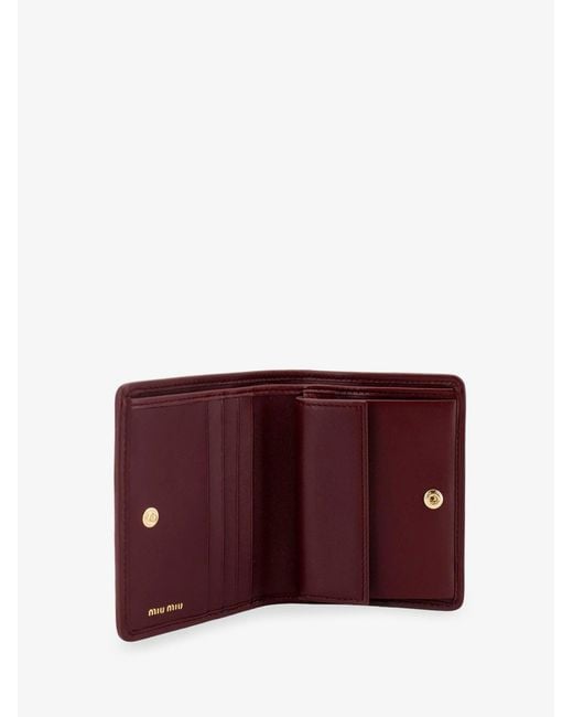 Miu Miu Purple Quilted Leather Wallet