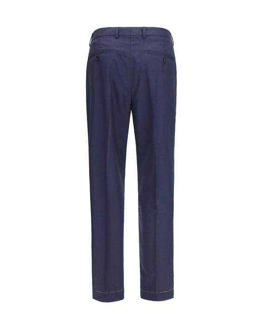 Brunello Cucinelli Blue Tailored Virgin Wool Pants for men