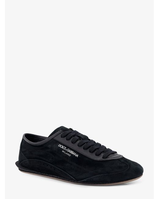 Dolce & Gabbana Black Gimondi Plus Suede Leather Sneakers for men