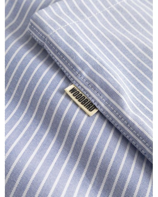 Woodbird Blue Cotton Shirt Ox Flower for men