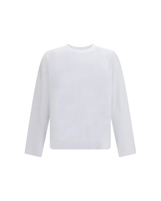 Dries Van Noten White Crewneck Long Sleeve T-Shirt for men