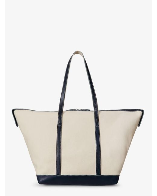 Polo Ralph Lauren Natural Canvas Travel Bag With Leather Profiles