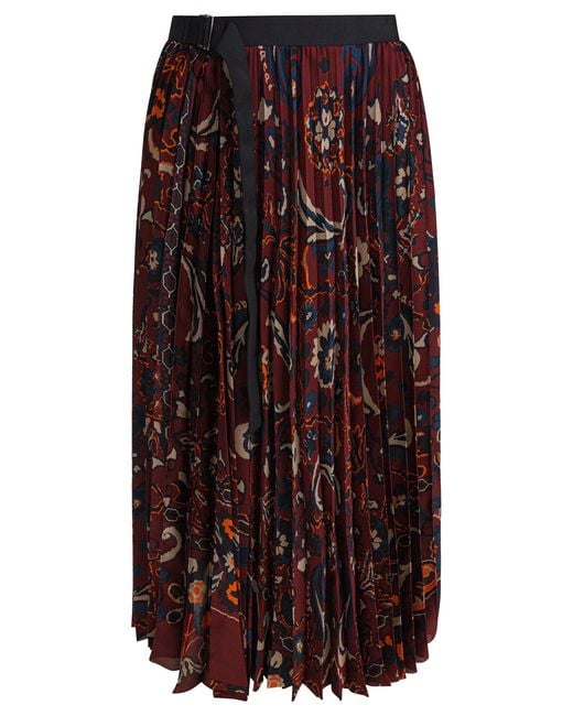 Sacai Purple Floral Print Skirt