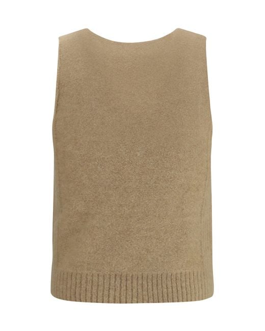 Dries Van Noten Red Striped Sleeveless Sweater Vest for men