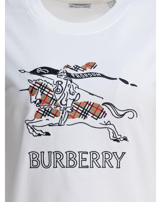 Burberry White Cotton T-Shirt With Ekd