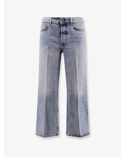Totême Blue Cotton Jeans With Flared Bottom