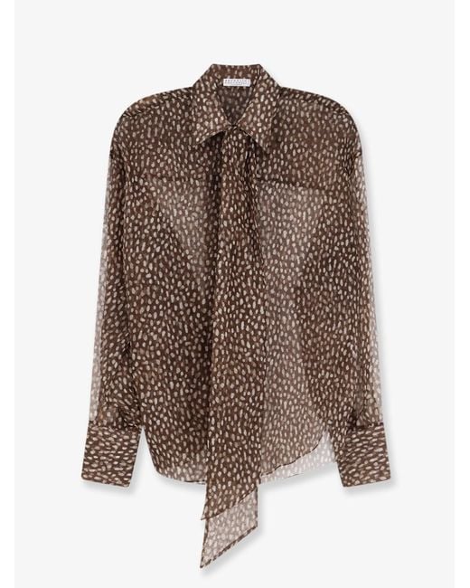 Brunello Cucinelli Brown Sheer Silk Shirt