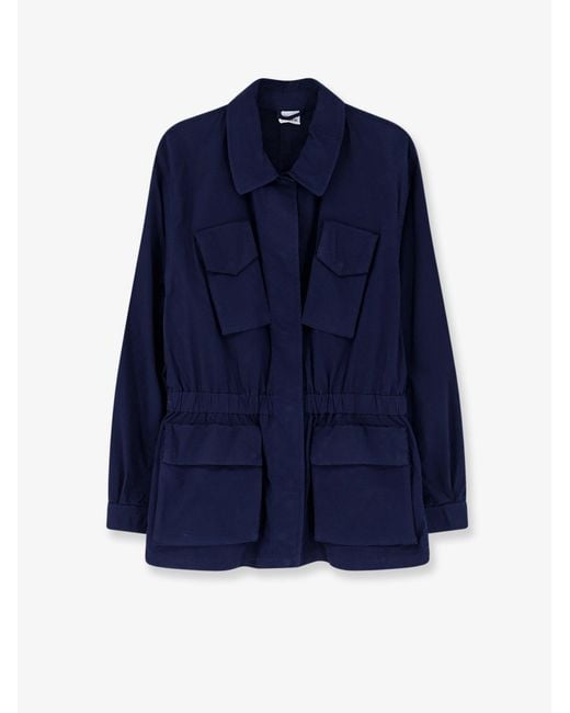 Aspesi Blue Cotton Jacket With Lived Effect
