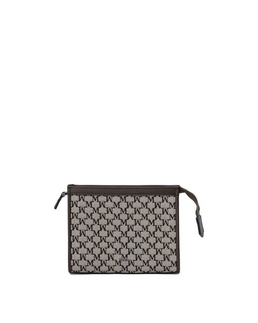 Women's Grey Pouch With Chain And Monogram
