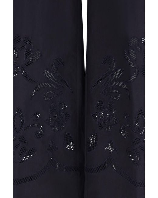 Forte_forte Blue Forte_Forte Embroidered Cotton Pants