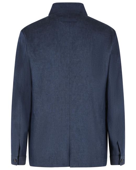 Zegna Blue Linen Jacket for men
