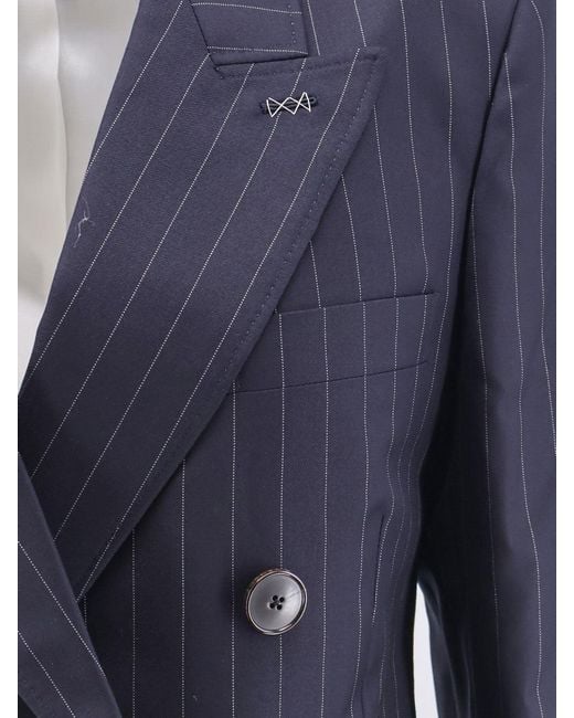 Givenchy Blue Double-Breasted Wool Blazer