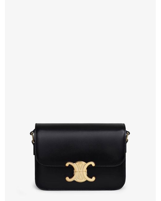 Céline Black Teen Triomphe Leather Crossbody Bag