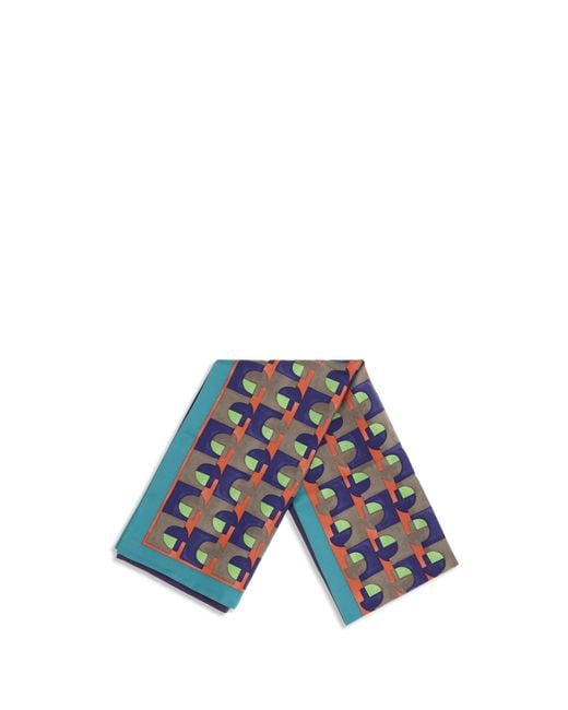 Miu Miu Blue Geometric Print Scarf
