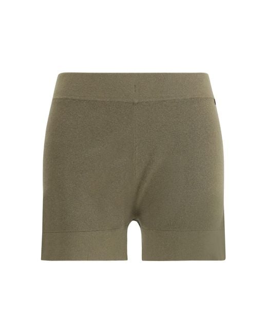 Extreme Cashmere Green Rib-Knit Shorts N°450 Bummy