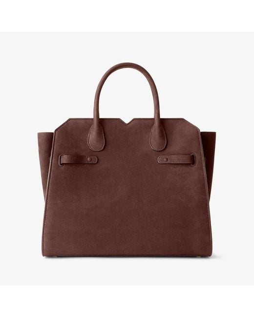 Valextra Brown "Milano Senso" Medium Handbag