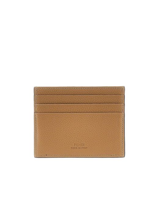 Fendi Orange Lui' Grained Leather Cardholder for men