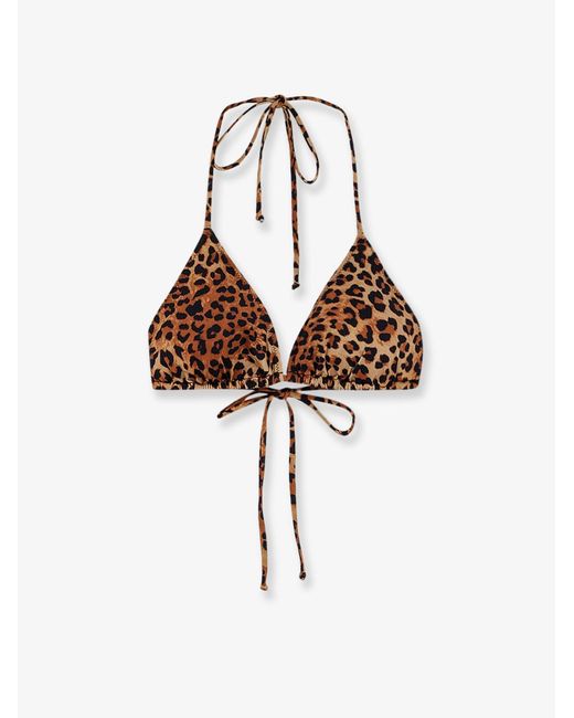 Mc2 Saint Barth White Leah Nylon Bikini Top Print