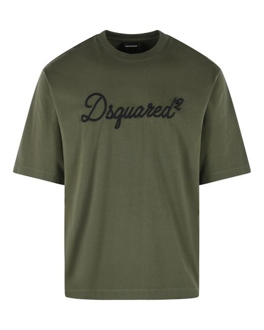 DSquared² Green Cotton T-Shirt for men
