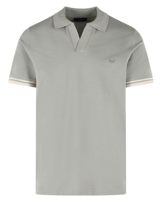 Fay Gray Stretch Cotton Polo Shirt for men