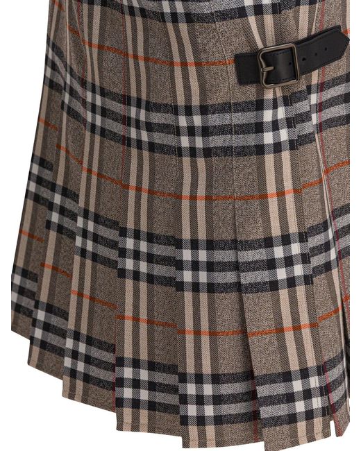 Burberry Multicolor "Check" Wool Mini Kilt