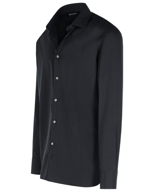 Zegna Blue 'Trofeo' Cotton Shirt for men