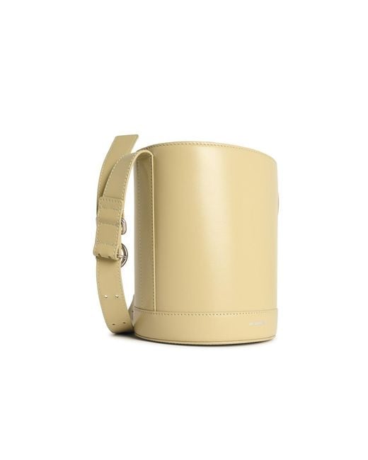 Jil Sander White 'Cannolo' Bucket Bag