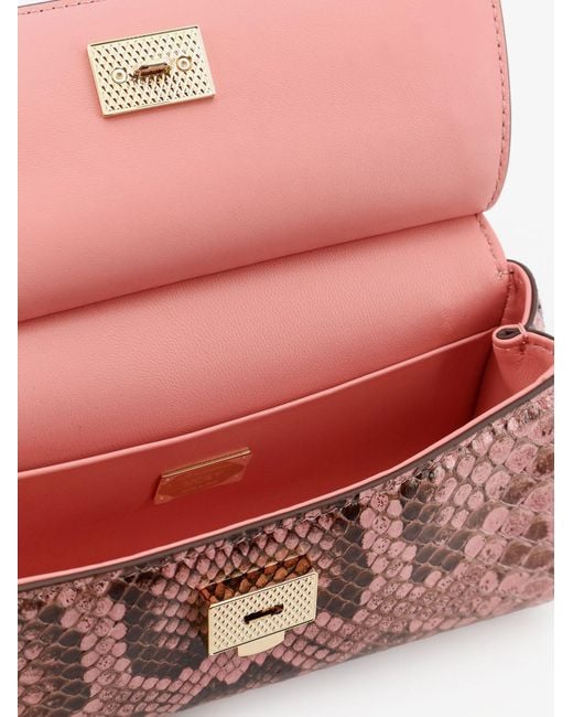 Dolce & Gabbana Red Dolce & Gabbana Sicily Python Handbag