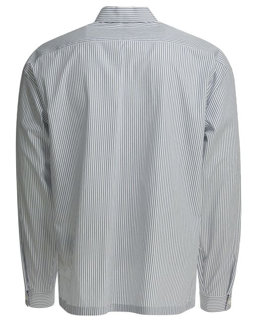 Prada Gray Zippered Cotton Shirt for men