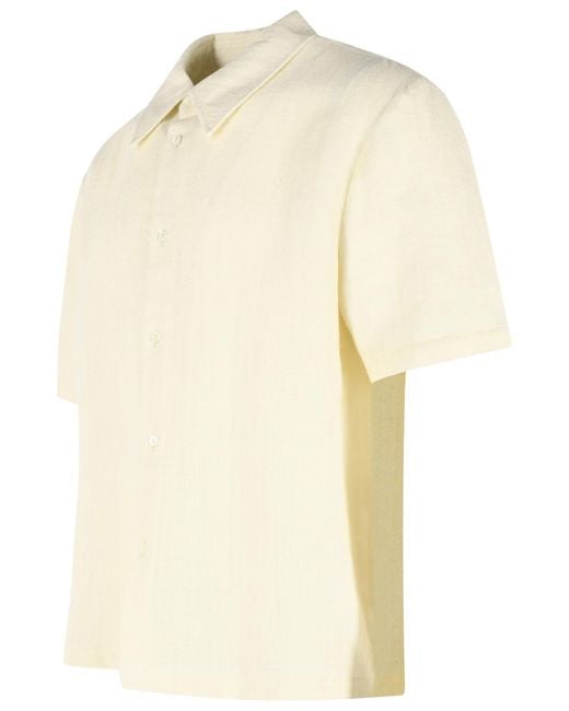 Séfr Natural 'Dayot' Ecru Cotton And Linen Shirt for men