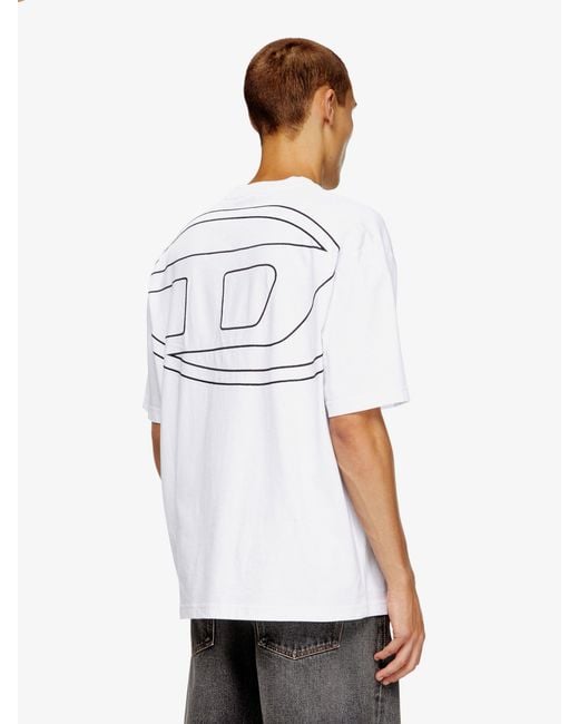 DIESEL White T-Boggy-Megoval-D Cotton T-Shirt for men