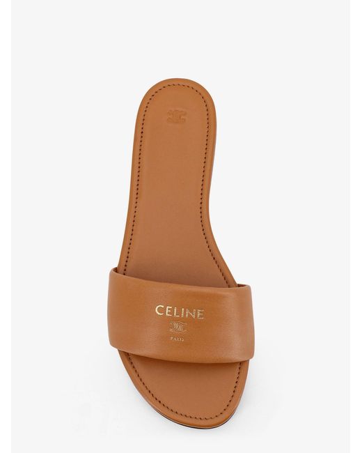 Céline White Coast Mule Leather Sandals