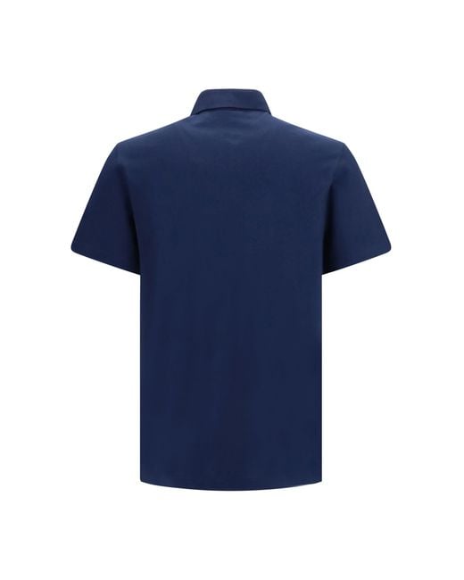 Valentino Blue Polo Shirt Cotton Piqué With Vlogo for men