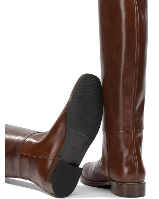 Alluminio Brown Leather Boots