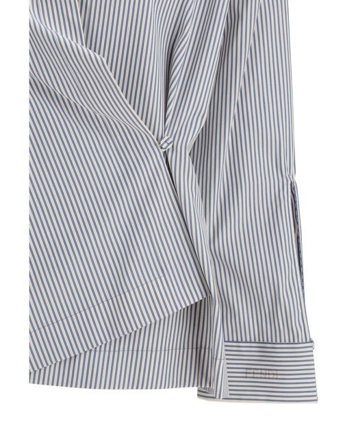 Fendi Gray Striped Shirt