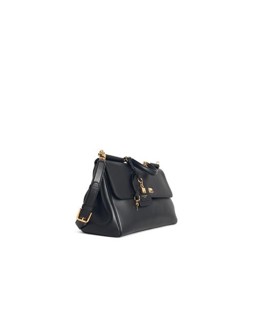 Dolce & Gabbana Black 'Sicily' Leather Handbag
