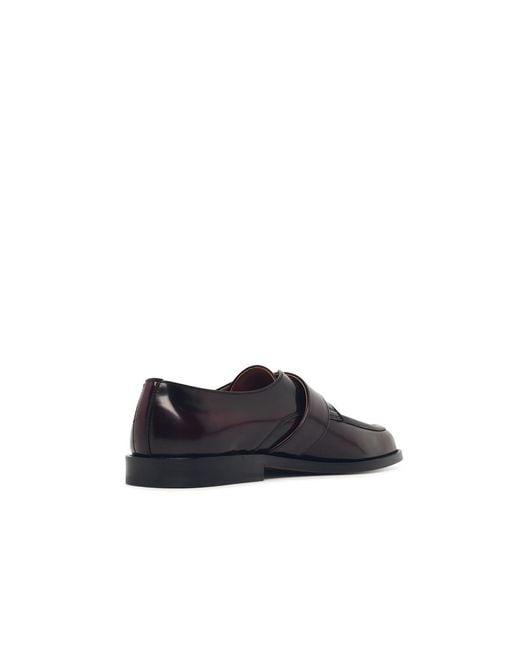 Marni White Burgundy Leather Loafers for men