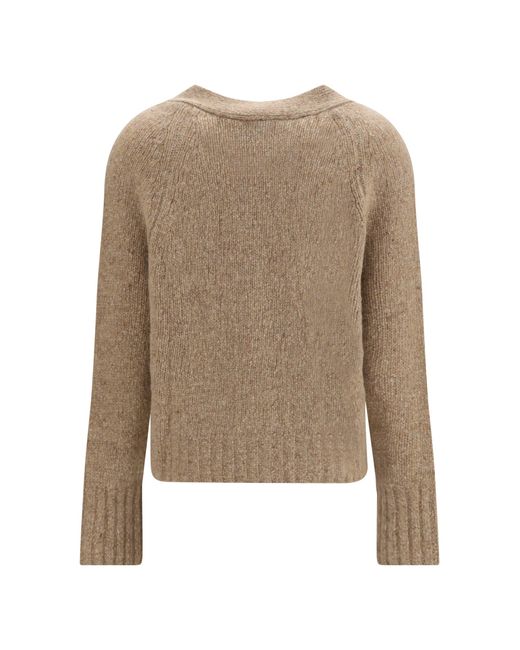 Allude Natural Cashmere V-Neck Cardigan