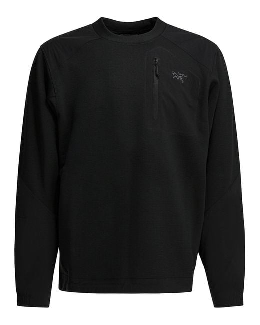 Arc'teryx Black Konseal Crewneck Sweatshirt for men