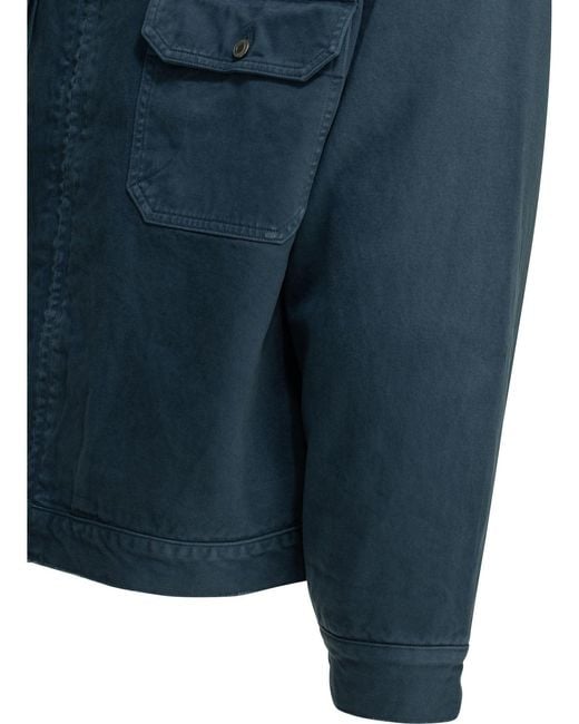 A.PRESSE Blue Lightweight Cotton Jacket