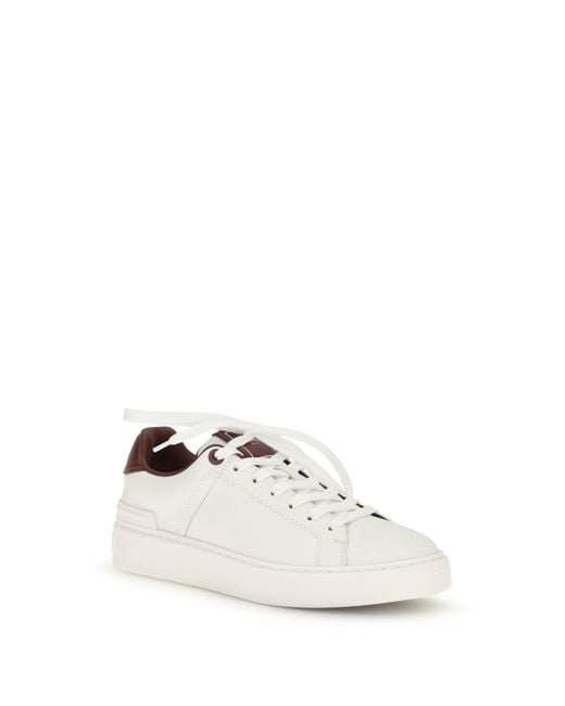 Balmain White B-Court Leather Sneakers