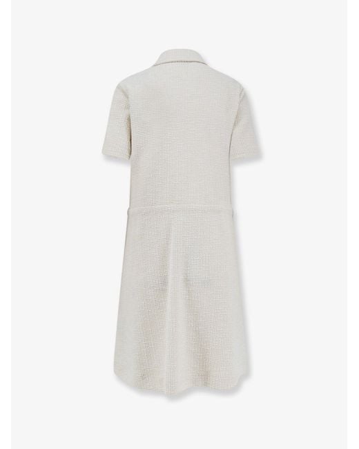 Moncler White Dress With Adjustable Drawstring