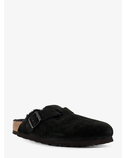 Birkenstock White Boston Shearling Suede Mule