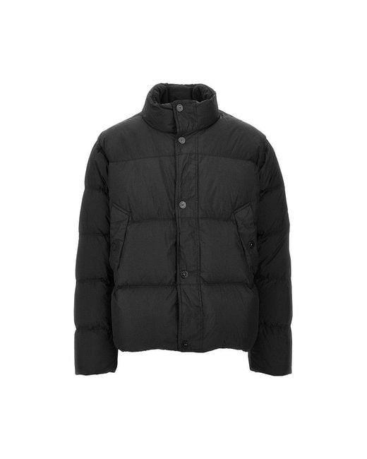 Stone Island Black Garment Dyed Crinkle Reps Ny Down Jacket for men