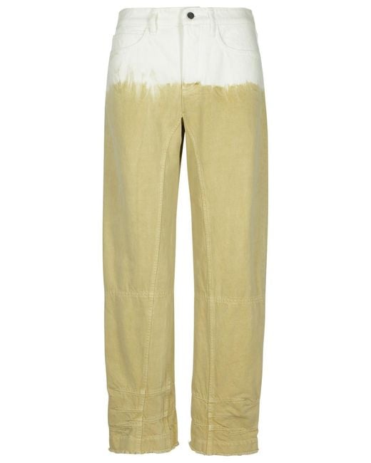 Jil Sander Yellow Cotton Jeans
