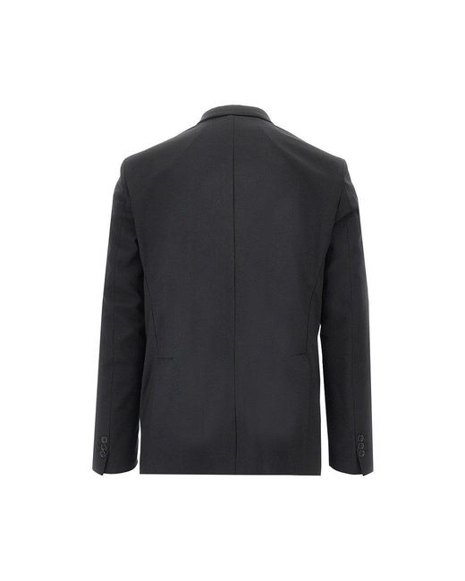 MARSĒM Black Stretch Wool-Blend Double-Breasted Jacket for men