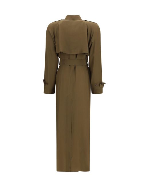 Petar Petrov Green Trench Coat Silk