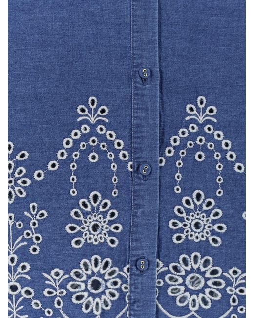 Mc2 Saint Barth Blue Cotton Shirt Clementine