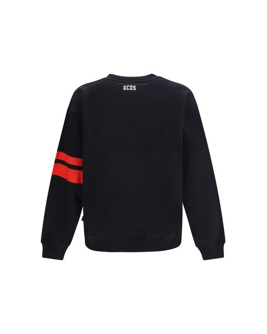 Gcds Black Crewneck Sweatshirt With Band Logo for men
