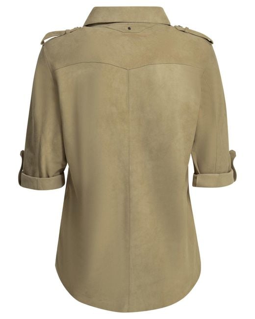 Salvatore Santoro Green Casual Suede Shirt